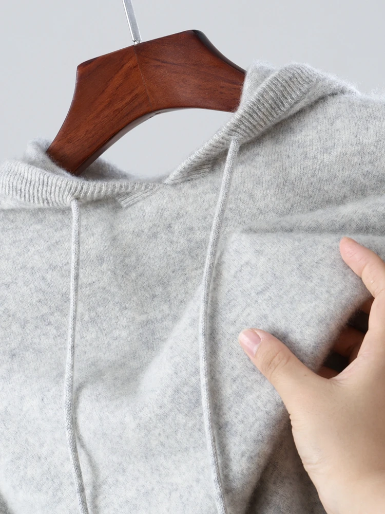 

High Quality Men's Hoodie Sweaters 100% Merino Wool Pullovers Spring Autumn Casual Cashmere Knitwear New Popular Clothing Top