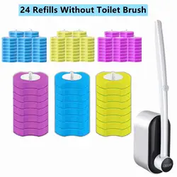 24PCS Disposable Toilet Brush Refills Upgraded 3 Layer Foam Cleaning Sponges Heads for Toilet Bathroom Bowl Cleaner Supplies