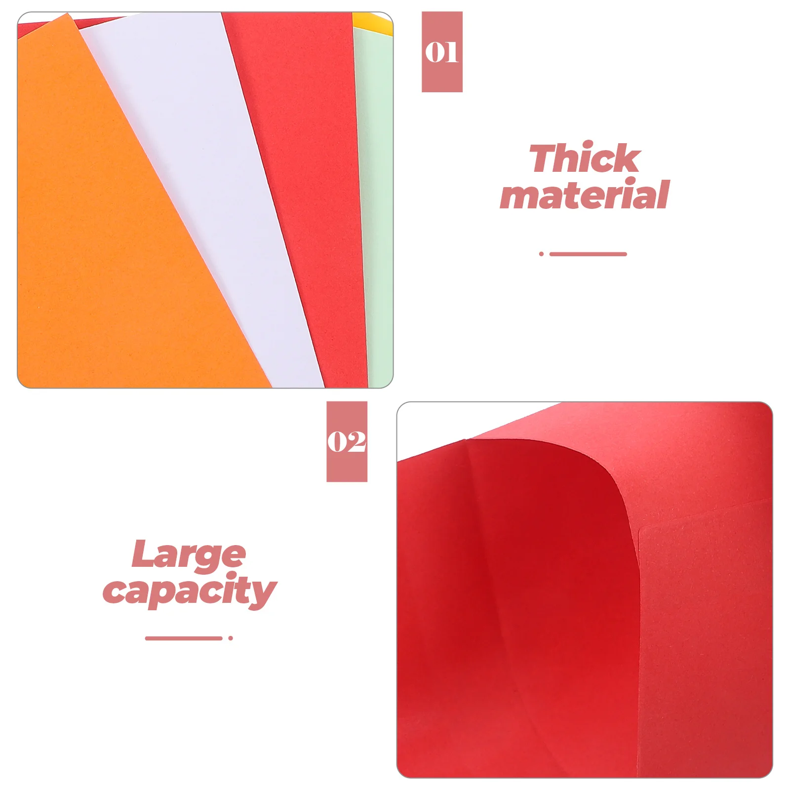 

50pcs Colored Envelopes Kraft Paper Money Bags Salary Pouches Bill Pouches White Red ange Yellow Green Multi functional Portable