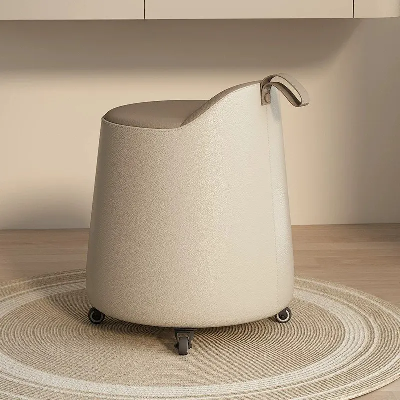 Orange Wheels Makeup Vanity Chair Gray Upgrade Cute Round Makeup Vanity Chair White Comfy Silla Tocador Bedroom Furniture
