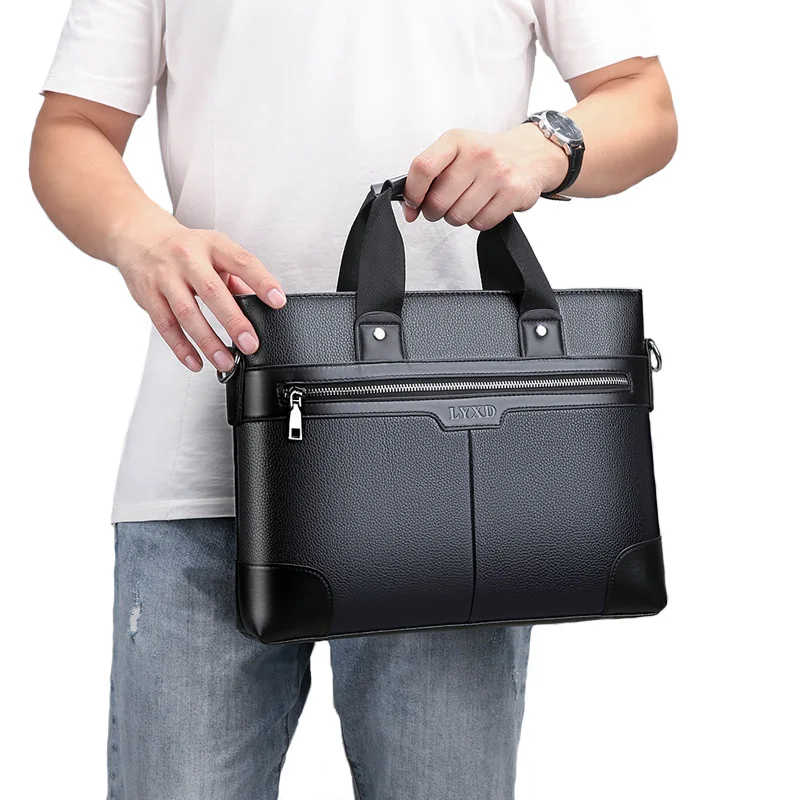 2023 Bolsa de Negócios Maleta Masculina PU Bolsa De Ombro De Couro Malas Malas Laptop Bolsas Mensageiro Bolsas Totes Masculino