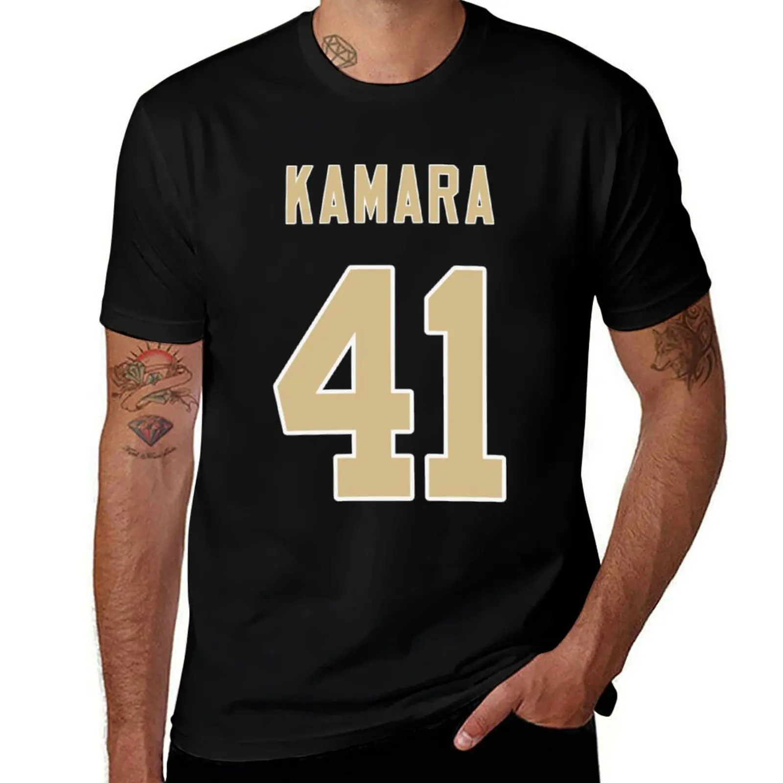 Alvin Kamara T-Shirt black cotton t-shirt plain for man package t shirt for man 100 percent cotton T-Shirt