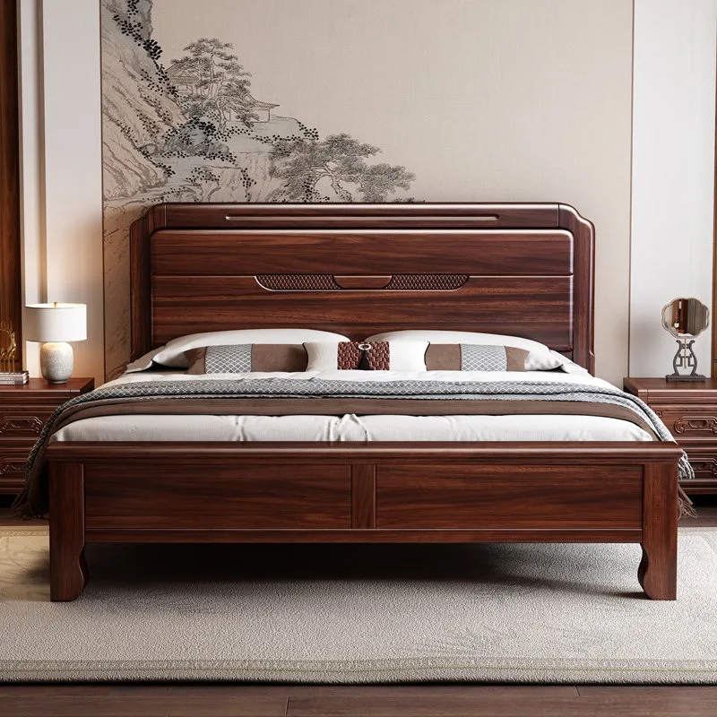 Organizer Large Double Bed Bedrooms Decoration Wooden Super Luxury Bed Frame Full Size Platform Cama Matrimoniales Furniture