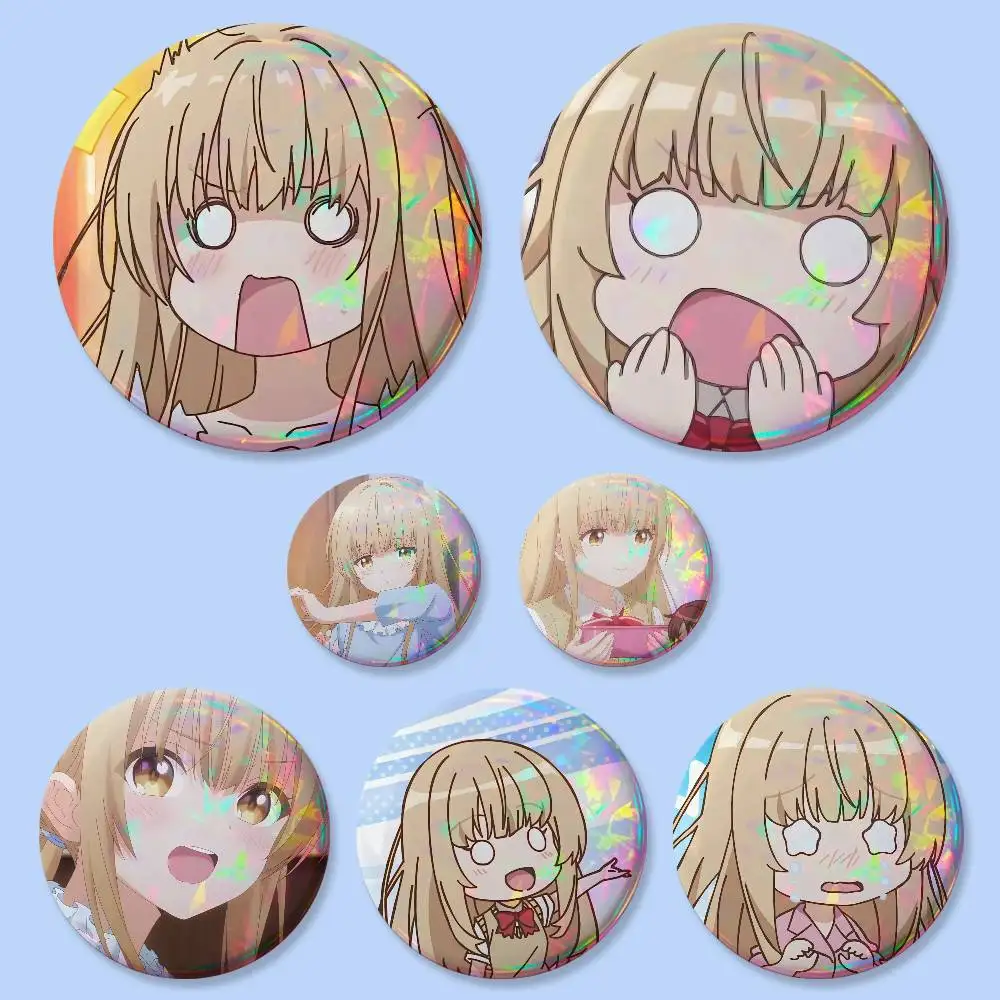 Der Engel vom Nachbarhaus Verwöhnt Mich - Anime-Anstecknadeln 75 mm Rund, Cosplay-Pin, Taschendekoration, Sammlerstück für Fans, Geschenk für Freunde, Brosche, Souvenir