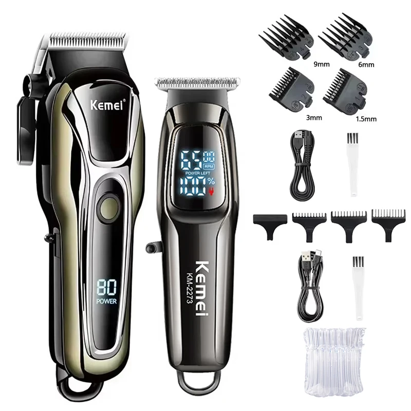 Kemei Professionele Elektrische Tondeuse Kit Oplaadbare Trimmer Scheerapparaat Voor Mannen USB Opladen Baard Scheermes KM-PG1990A 2273 1102