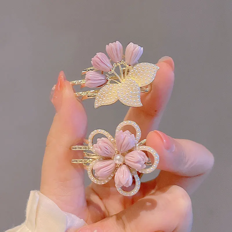 2024 New Fashion Korean Style Alloy Side Barrettes Hair Clips Summer Sweet Cute Bangs Clip Flowers Hair Accessories For Women