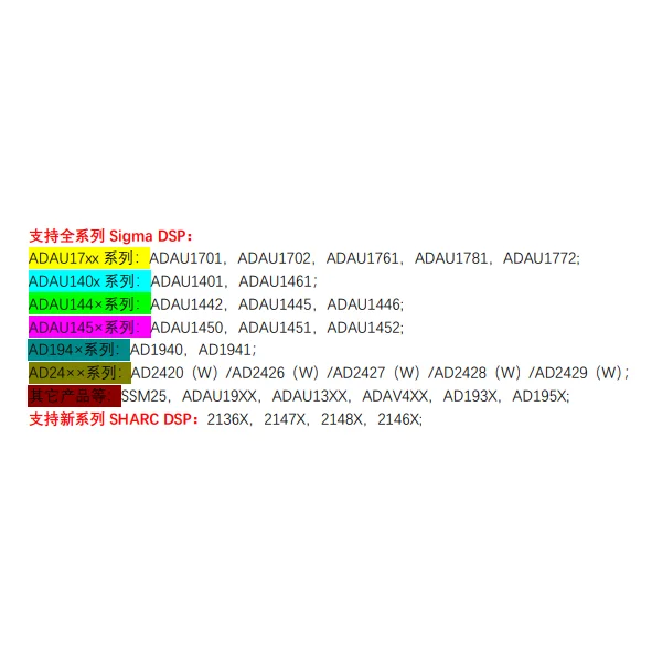 USBi Emulator/ADI/SigmaStudio ADAU1701 ADAU1452 ADAU1761 A2B