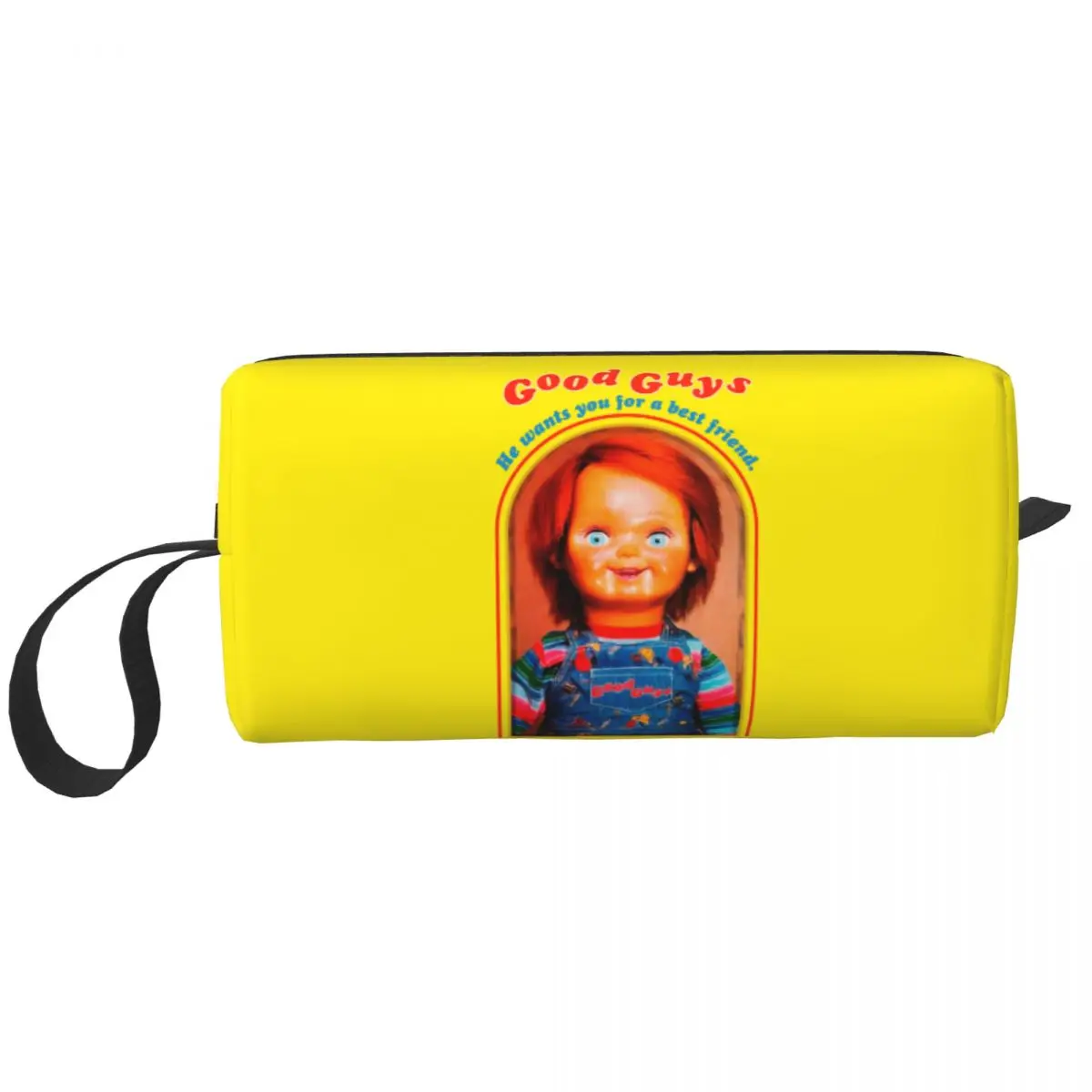 Custom Good Guys Chucky Toiletry Bag Women Child's Play Doll Cosmetic Makeup Organizer Lady Beauty Storage Dopp Kit Box