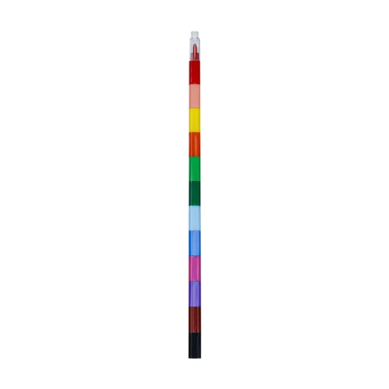 

12 Colors Stackable Puzzle Crayon Pen Total Length 10'' for Kid