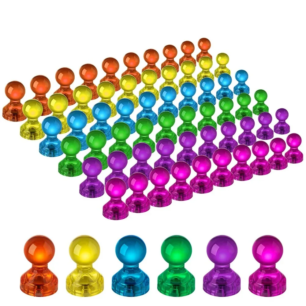 

50 PCS Colorful Magentic Pushpins Whiteboard Magnets Mini Map Magnets Strong Magnetic Refrigerator Magnet Office Supplies