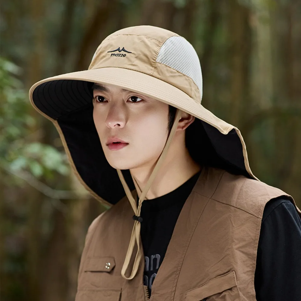 

Breathable Mesh Men Fishing Hat UV Protection Sunscreen Male Fisherman Cap Portable Outdoor Foldable Bucket Hat Men