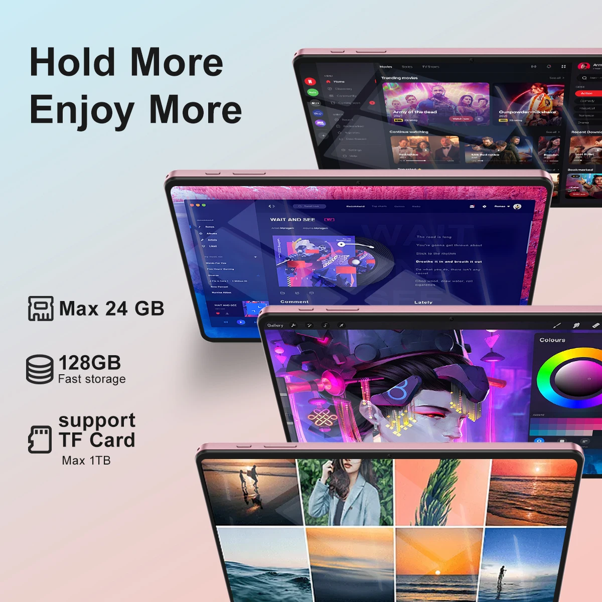 SUXI A7 10.1 Inch 1980*1280 IPS Screen Unisoc T616 24GB RAM 128GB ROM Tablets 2.4G/5G Wifi Android 15 Tablet PC 8000mAh