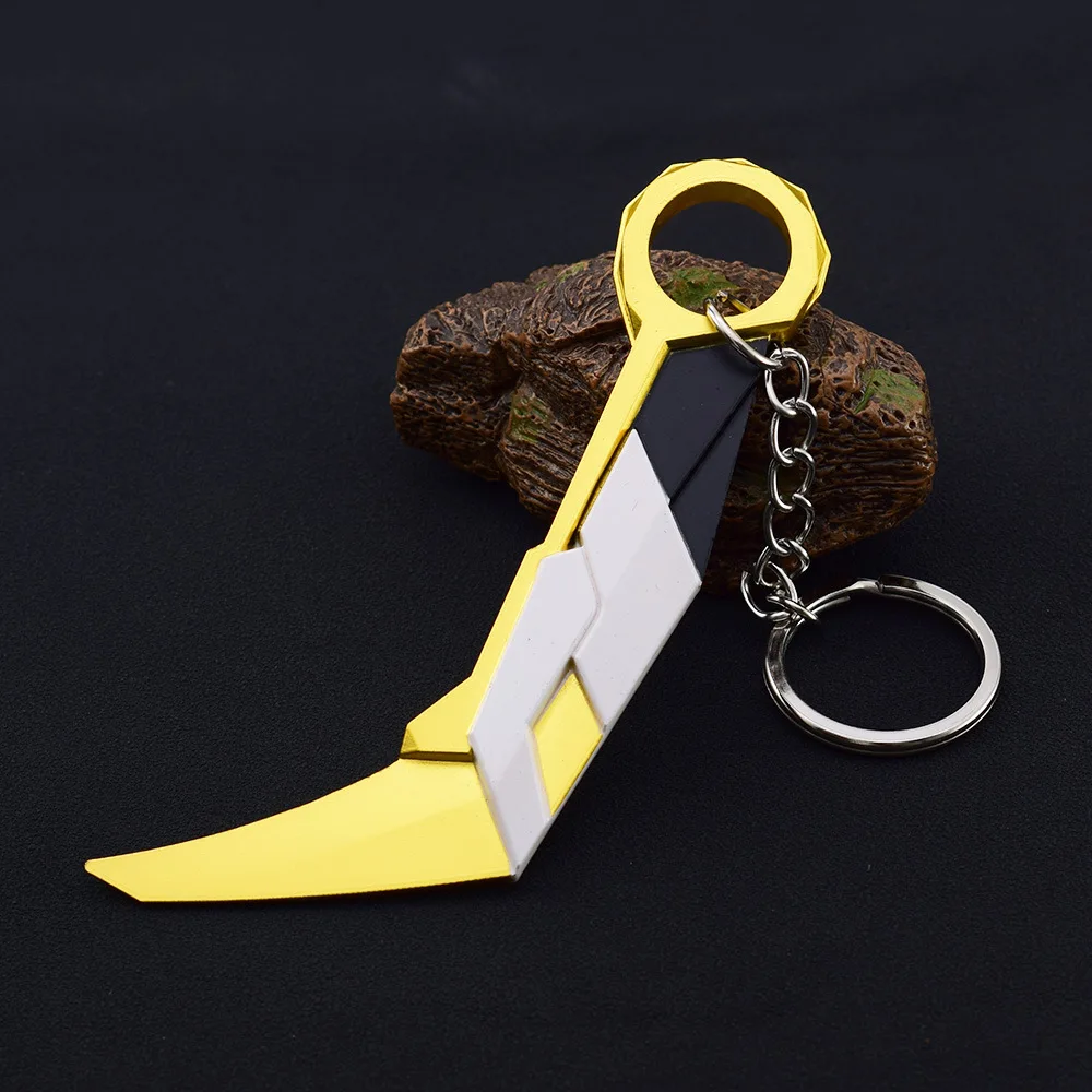 Llaveros de pistola Valorant de 12cm, cuchillo de garra de campeonato Prime Karambit, accesorios de moda para hombres, llaveros duraderos de Metal, regalos