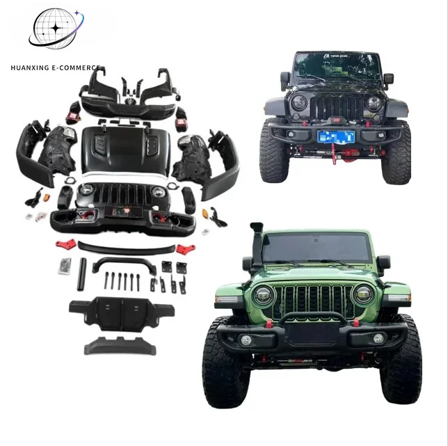 Factory Direct SaleBodykit for Wrangler 2007-2017 JK Upgrade to 2018-2026 JL Car Bumper LED Headlights Hood Conversion Kit Face