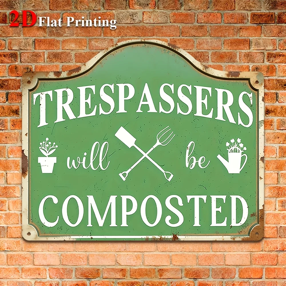 1pc, 2D Flat, Signs Metal Sheet Painting 