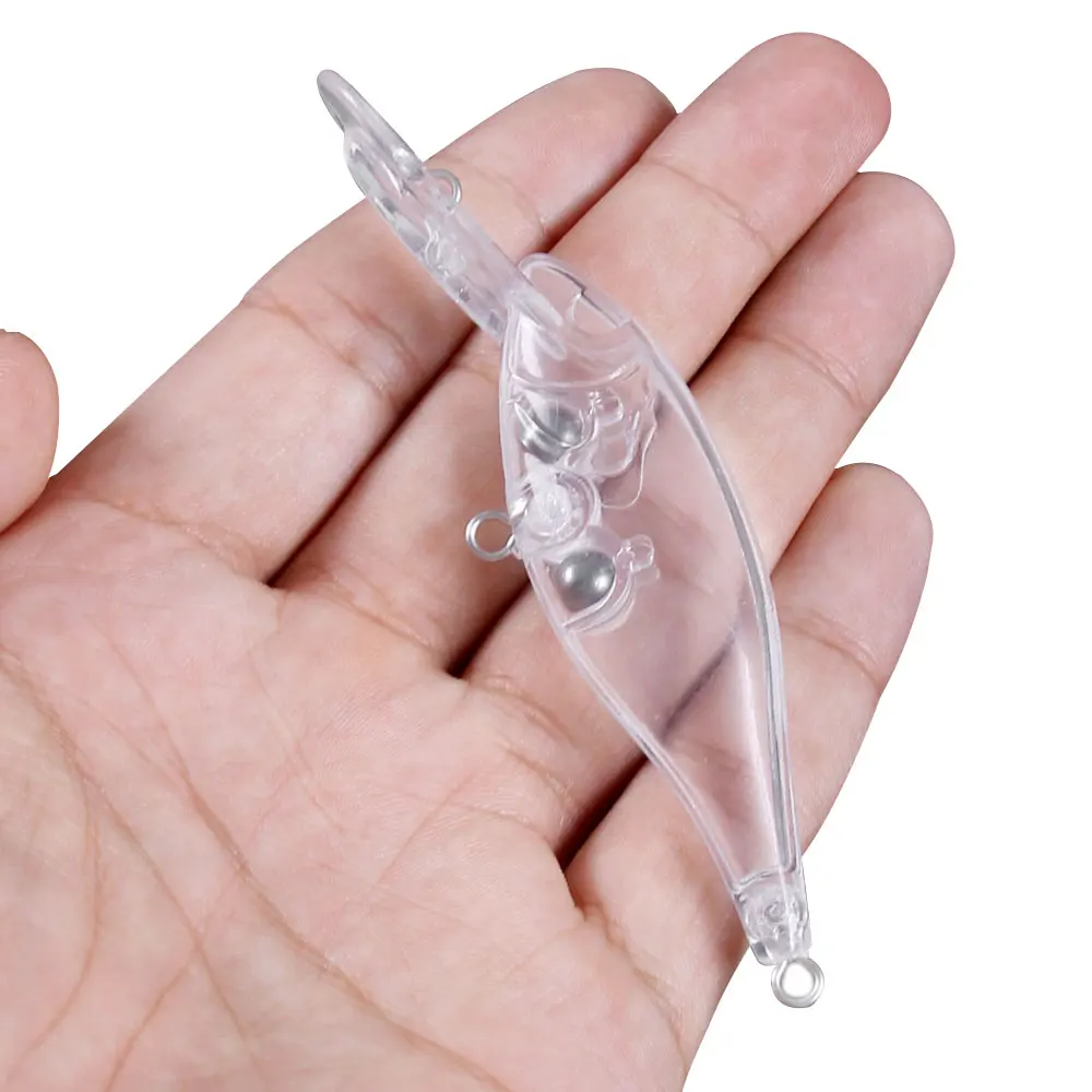 10pcs 9.9cm 8.6g Unpainted Minnow Fishing Lure Blanks Clear DIY Hard Bait Body Jerkbait Wobbler for Custom Painting/Airbrush