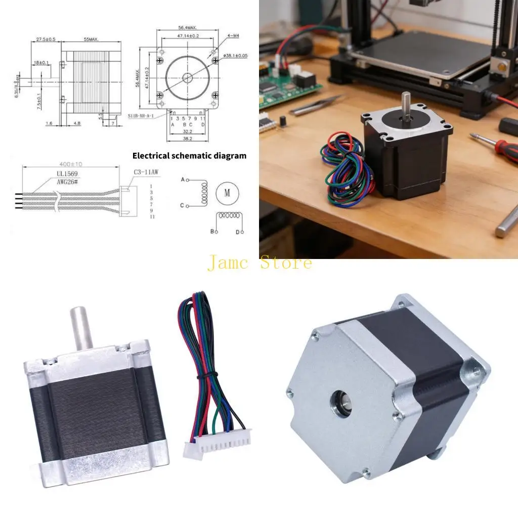 LX0B Industrial 2 Phase 4 Wire Stepper Motor With Terminals Connectors For Precisions Motion Control