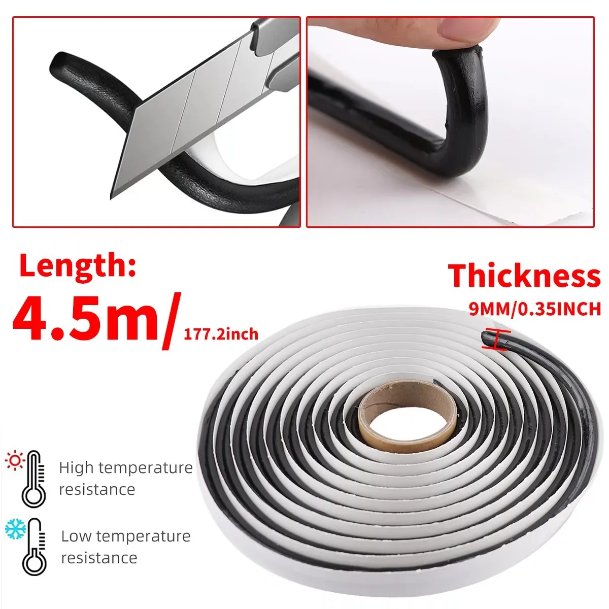 4.5M Headlight Sealant Seal Snake Car Headlamp Glue Butyl Rubber Glue Reseal Hid Headlamps Taillight Shield Glue Waterproof Tape