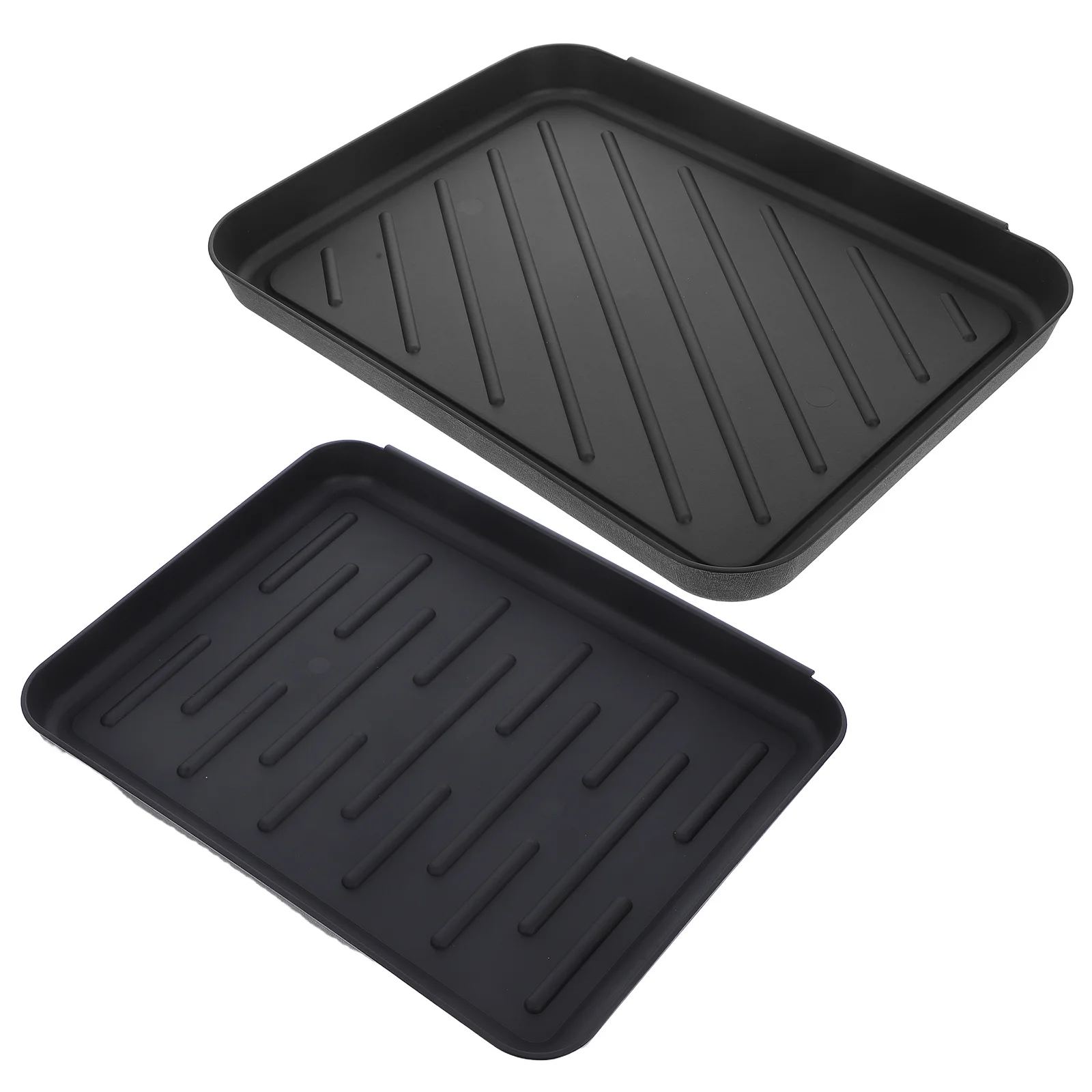 

2Pcs Wet Shoe Tray for Entryway Plastic Boot Mat Large Dog Bowl Cat Litter Storage Tray Floor Protection Plant Trays for Pots