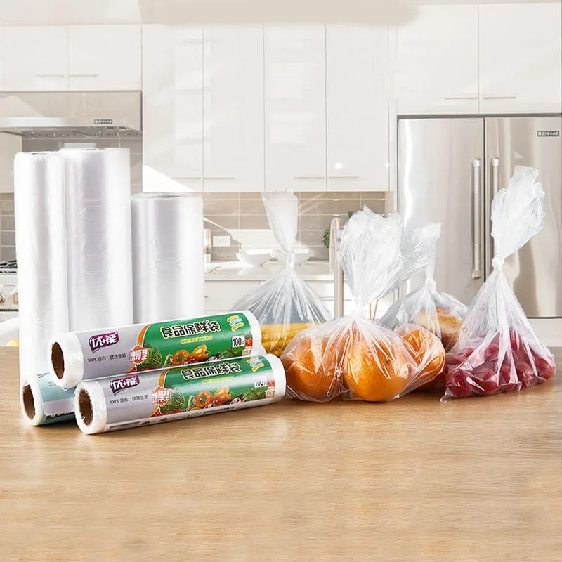 1 Roll Packaging Plastic Bags Disposable Wrap Kitchen Fresh Keeping Heat Sealer Food Saver Bags Vacuum Food Fruit Storage Bag