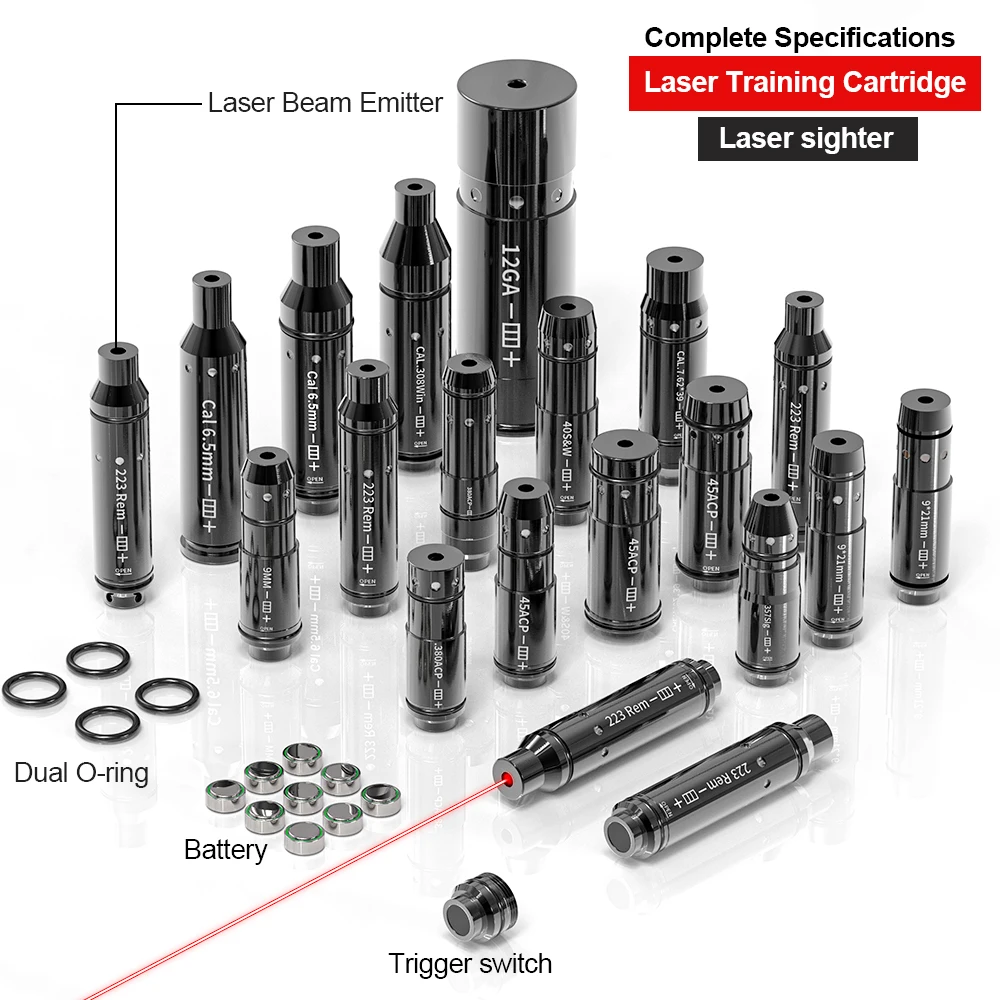 9mm Red Dot Laser Training Cartridge - Ultra-Long Battery Life for Dry Fire Laser Training