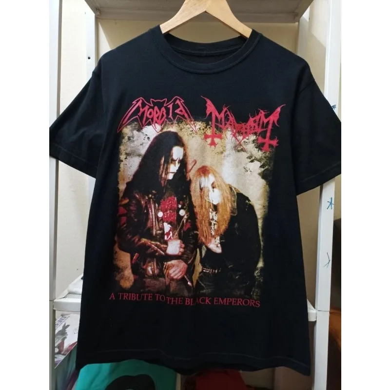 Morbid&Mayhem Short Sleeved Men's Knitted Shirt - Loose Breathable Top for Summer Sales Black Metal Legendary Band