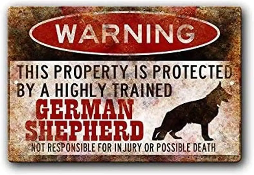 1d,German Shepherd Sign Funny Metal Signs Dog Warning Sign Shepherd Warning Sign Funny Dog Sign Warning Sign GSD Gift Shepherd G