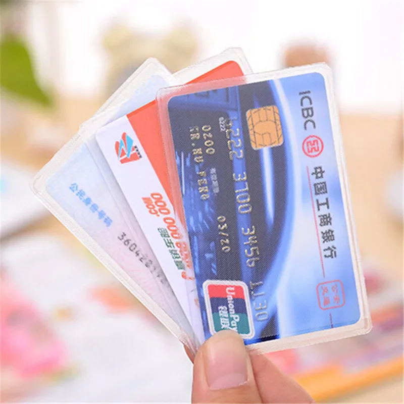 2000Pcs/Lot Card Slip Case Sleeve Protective Protector Polyethylene Holder Half Transparent ID Credit Card Sleeve LX6801