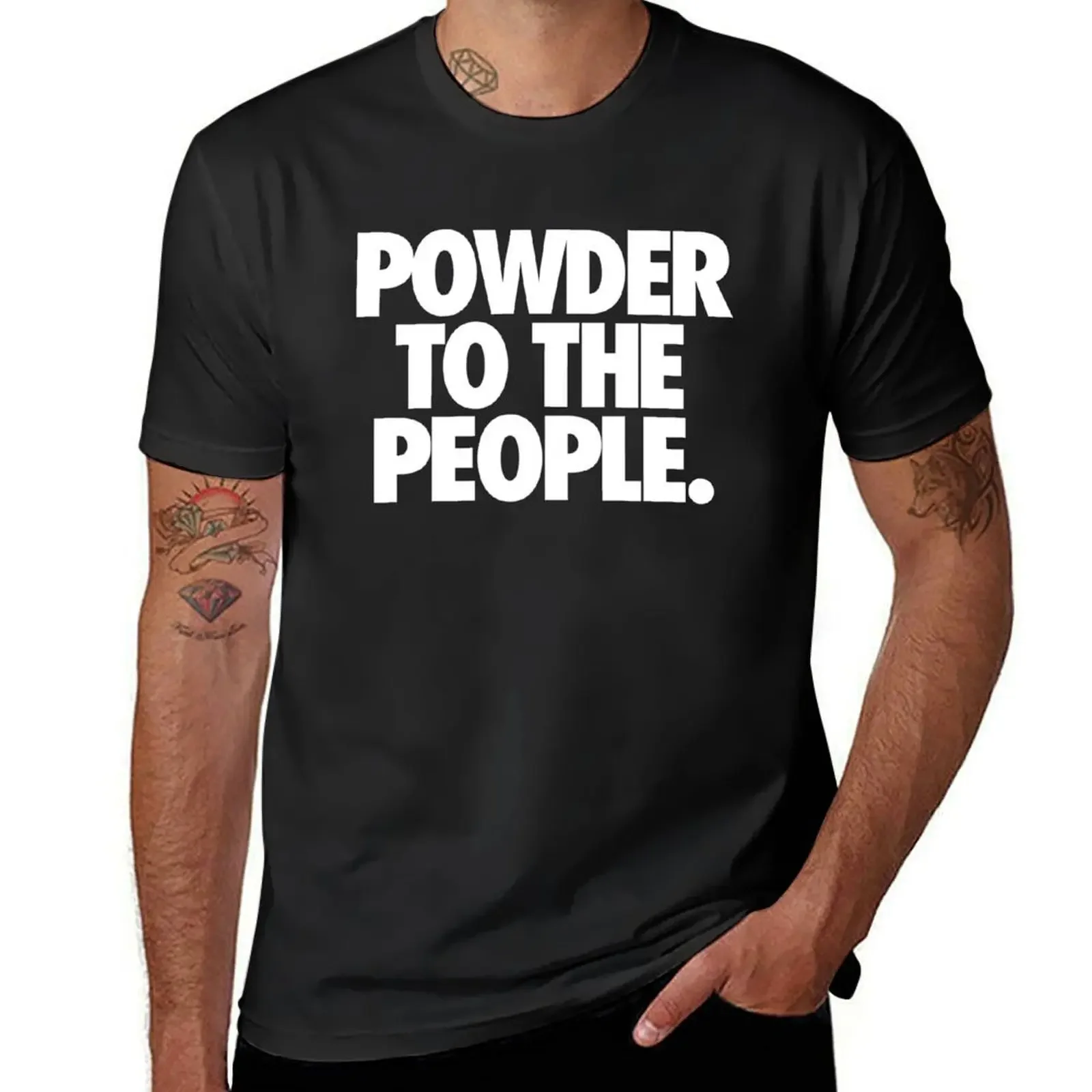 POWDER TO THE PEOPLE. T-Shirt Aesthetic clothing sports fans aesthetic clothes oversized t shirt mens designer t shirt