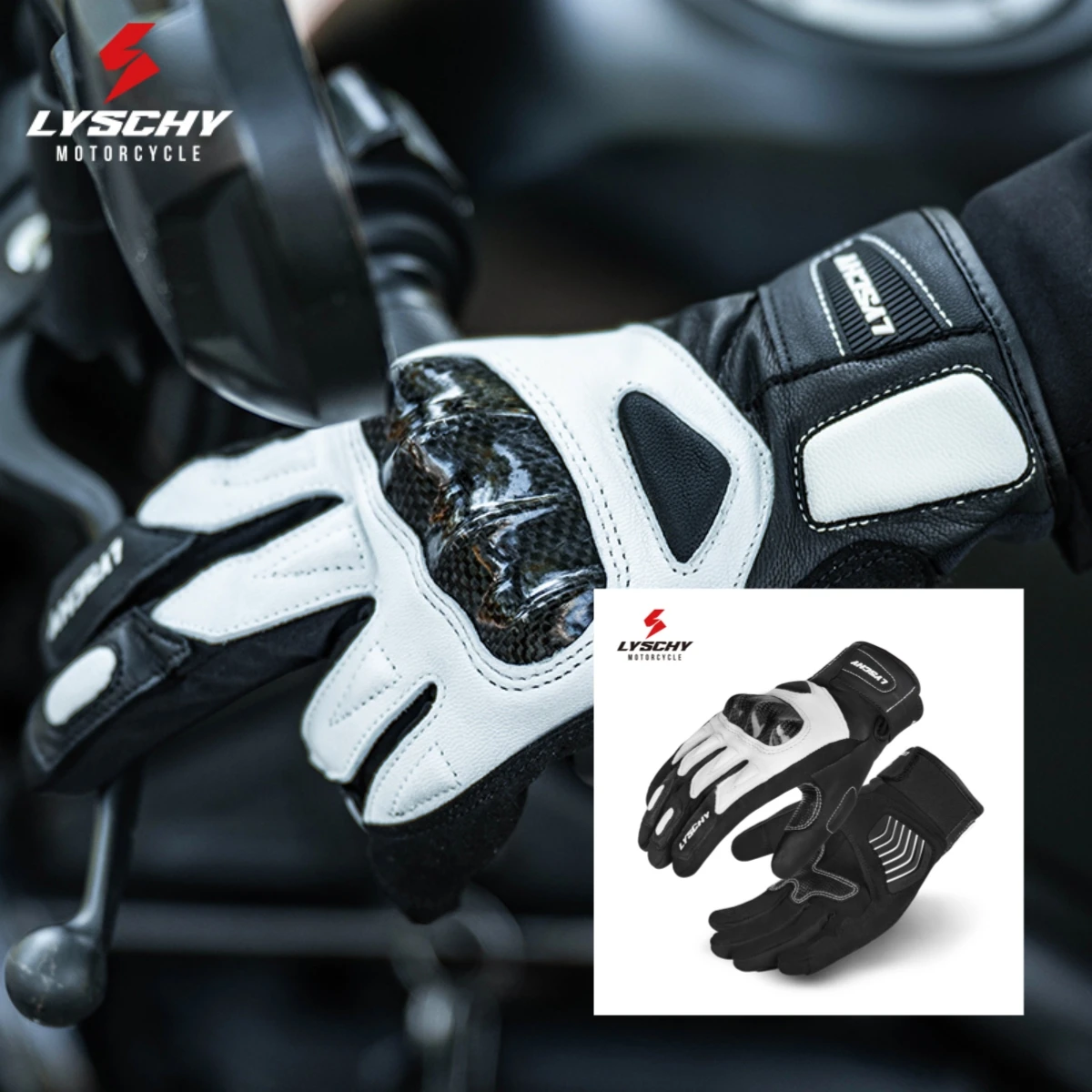 

LYSCHY черно-белые женские кожаные перчатки зимние винтажные теплые перчатки противоскользящие водонепроницаемые мото перчатки