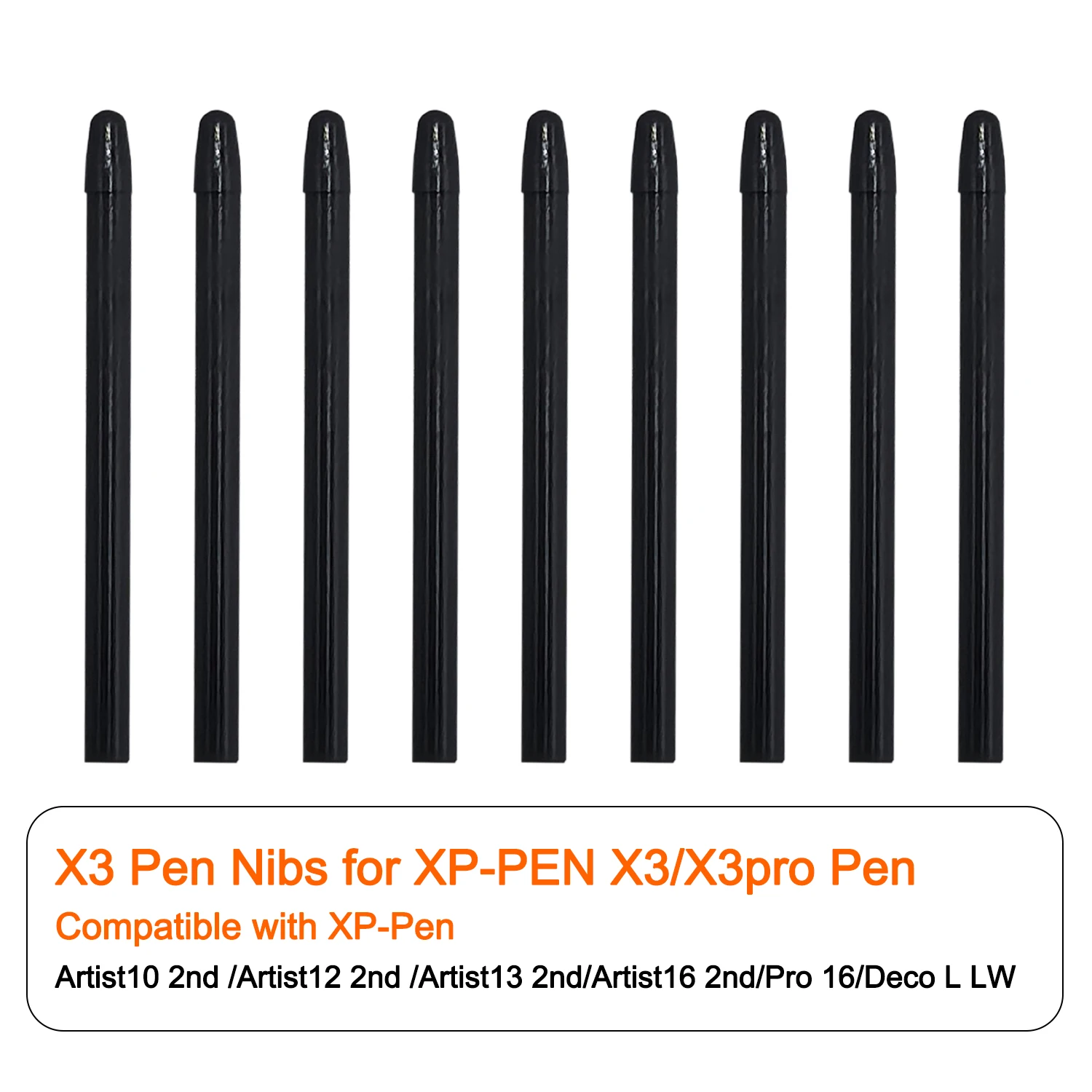 X3 Pen Nibs 10 Replacement Pieces for XP-Pen Artist10 / Artist12 / Artist13 / Artist16 / Pro 16 / Deco L LW