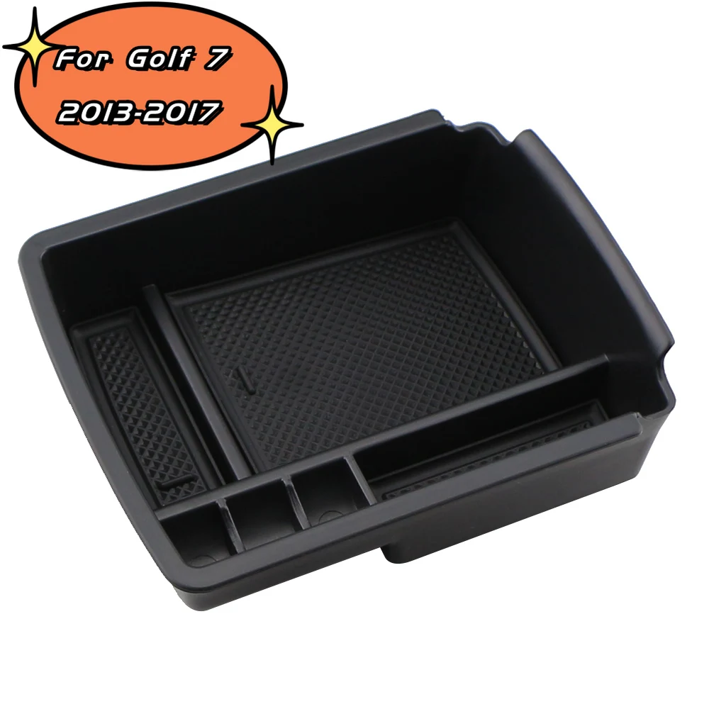 Storage Box Arm Rest Glove Tray Bin Container Holder For VW Golf 7 MK7 2013 - 2016 2017 Interior Armrest Central Console Tidying