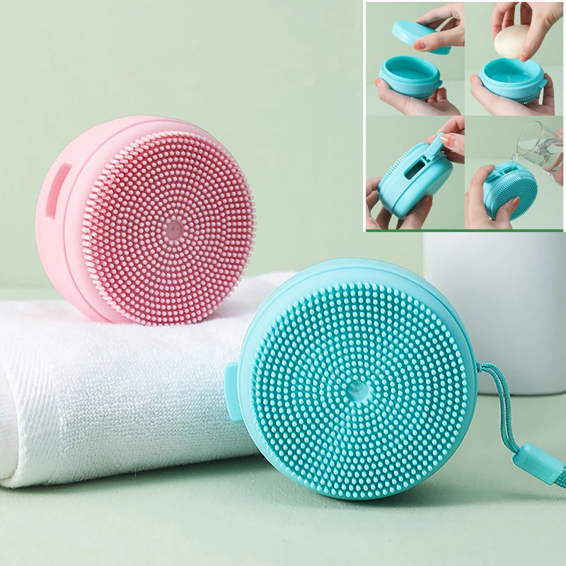 Soap Foamer Silicone Bath Brush Adult Back Scrubber Multi-function Massage Brush Shampoo Brush with Rope