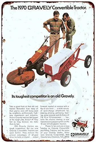 Custom Kraze 1970 Gravely Convertible Tractor Vintage Look Reproduction  Metal Sign