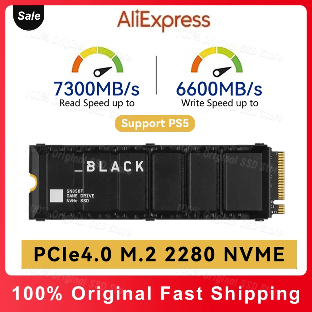 2024 NOWOŚĆ 8TB 4TB 2TB BLACK WO SN850X 1TB NVMe Wbudowany dysk półprzewodnikowy PCIe 4.0 Gen4 z technologią SSD, do 7300 MB/s M.2 2280