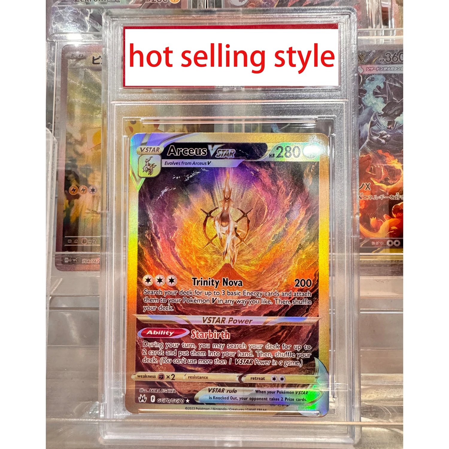 Diy Self Made Arceus Vstar Rating Card Collection Card Arceus Duplicate Version 10 Points Rating Card Gift Toys