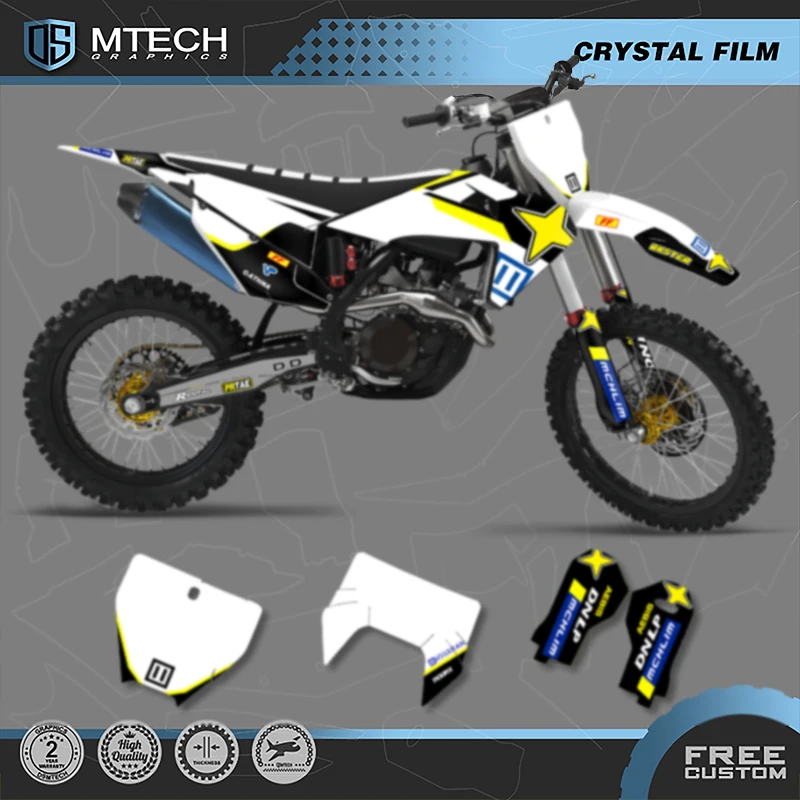

DSMTECH DSMTECH Motorcross Graphics Background Decals Stickers Kits for Husqvarna TE FE 2020- 2023 TC FC 2019-2022 003