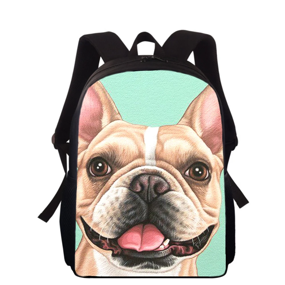 Mochila con estampado 3D de perro para niños y niñas, morral escolar de 16 "con personalidad encantadora, mochilas para libros