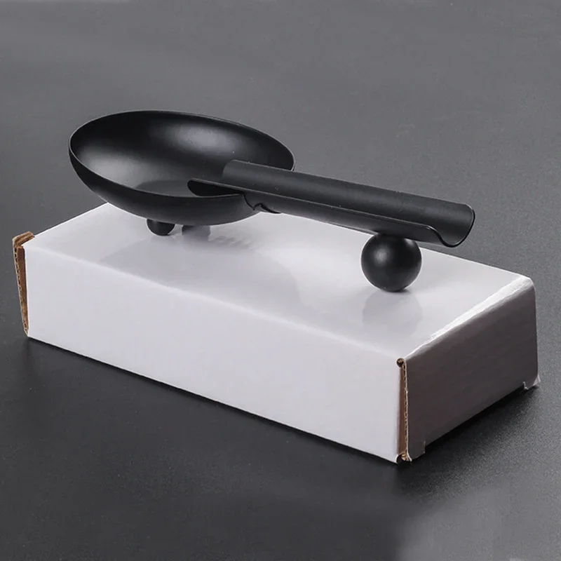 Mini Spoon Cigar Ashtray Ash Tray Stainless Steel Pocket Cigar Cigarette Ashtray Stand Ash Slot Single Tobacco Cigar Holder Gift