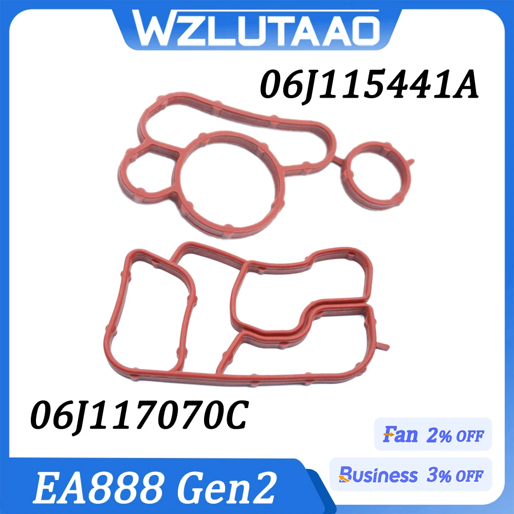 1 SET 06J117070C 06J115441A Oil Cooler Gasket Seal 06J117070A 06J115441For EA888 Audi A4 A5 A6 Q5 VW Golf Tiguan Passat Jetta