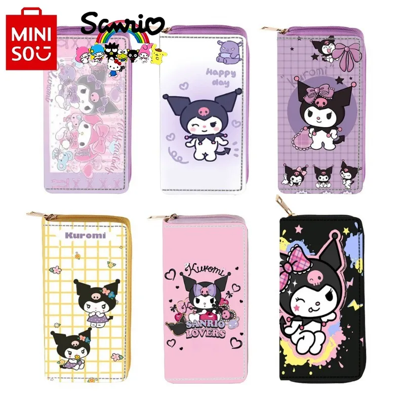 

Miniso Sanrio новый женский кошелек Модный высококачественный Длинный кошелек из искусственной кожи мультяшный новый большой вместительный кошелек с несколькими кармашками для карт