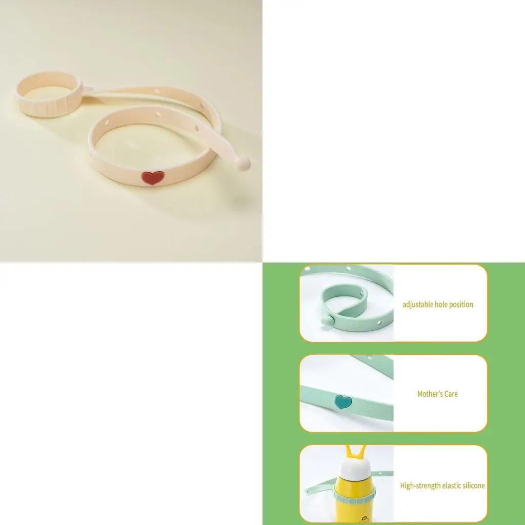 Adjustable Baby Bottle Tether Chain Soft Safe Silicone Cup Holder Strap Prevent Spills Portable Feeding Aid