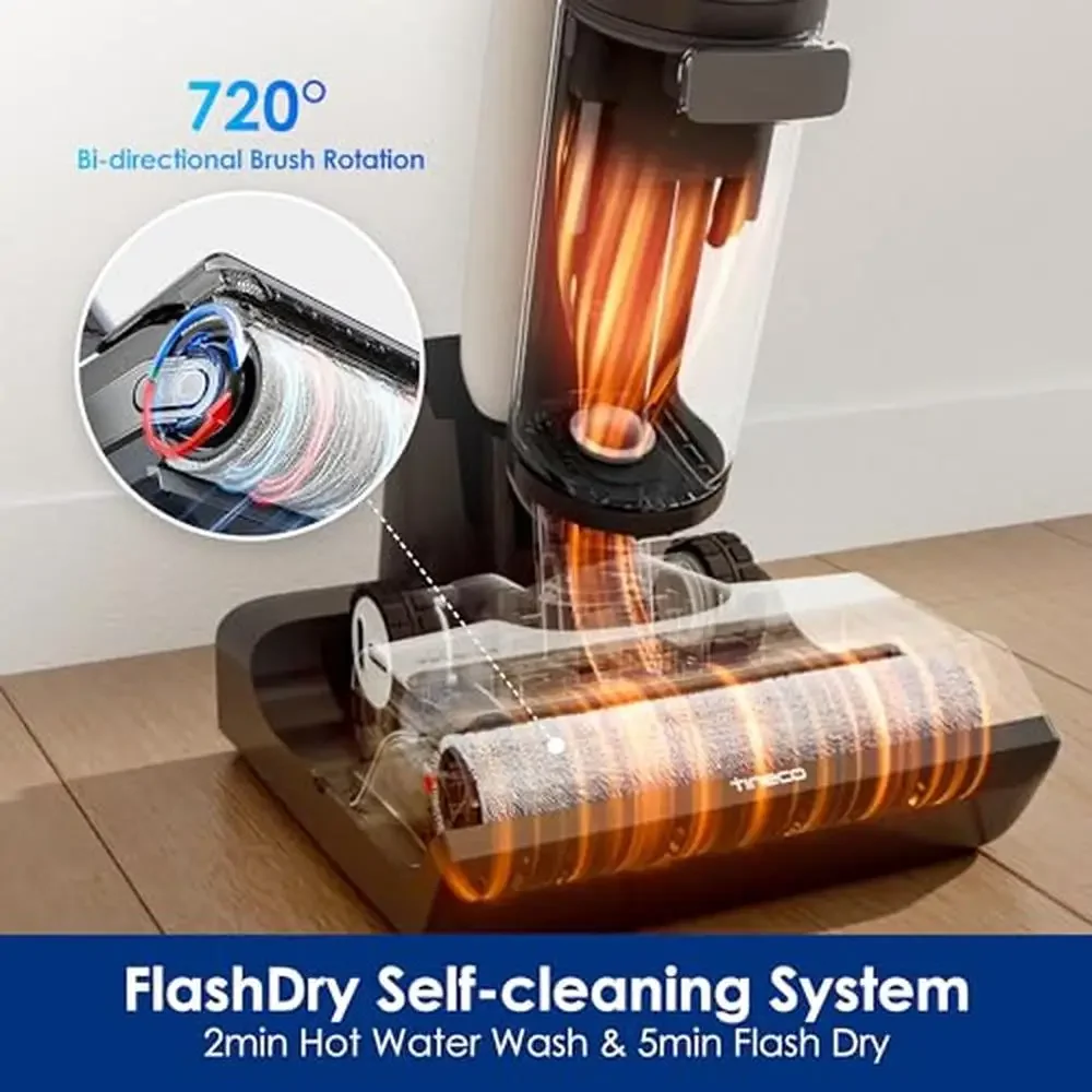 SwitchPro Motor Wet Dry Vacuum Cleaner Smart Floor Washer Extended Battery Lifespan 65Min Self-Cleaning Multi-Function Brush