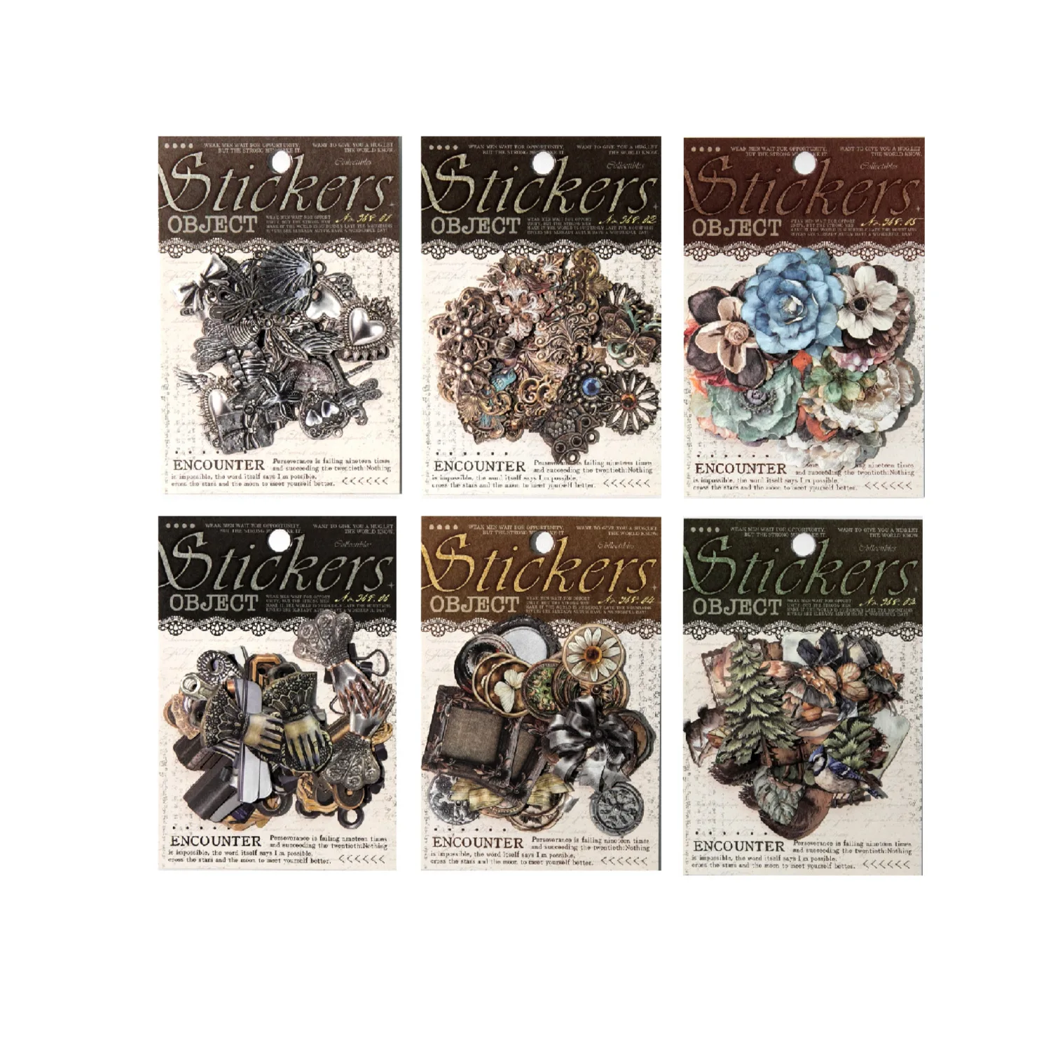 

6packs/lot Kawaii Scrapbook Stickers Collect small items Junk DIY Journaling Scrapbooking Supplies Decorative Stationery Sticker