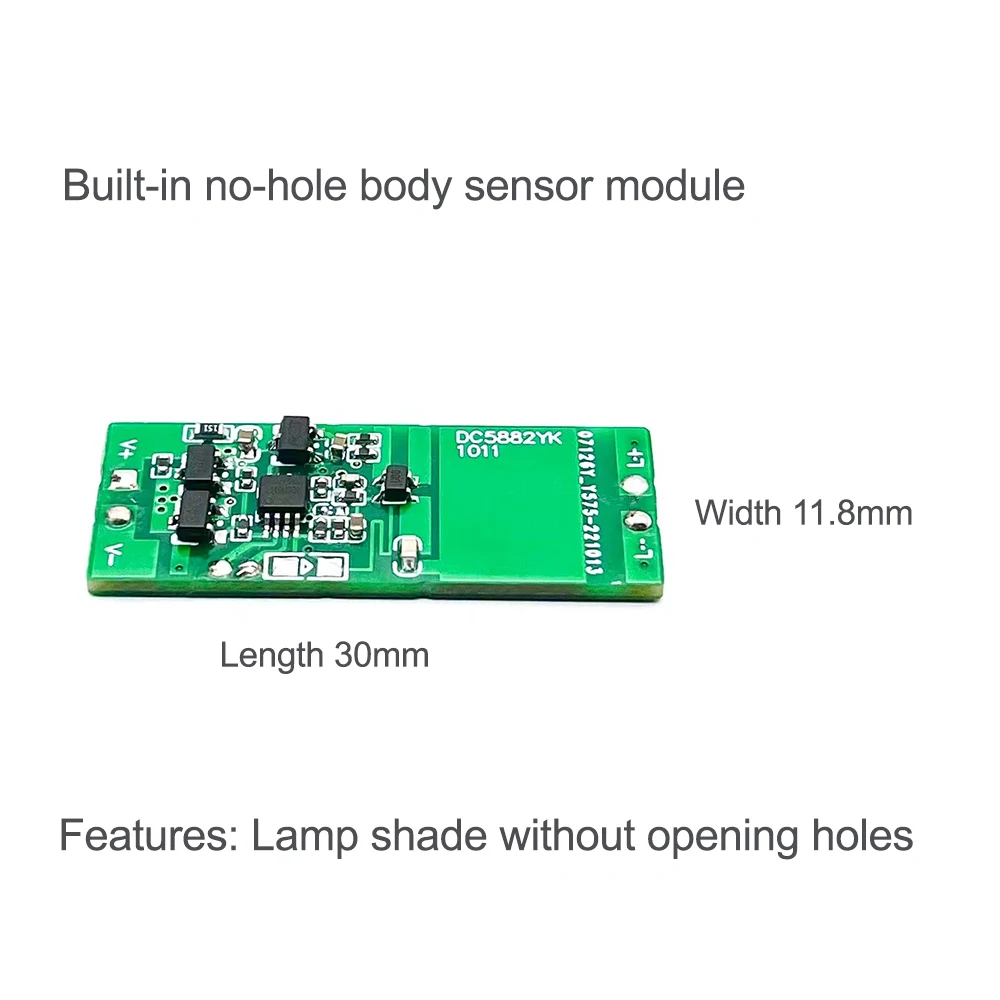 Short Distance Human Body Sensing e Light Control Sensor Switch, 180 ° PIR Motion Sensor, Switch Module, 12V, 4A, Fit for Smart Home, 3-4m