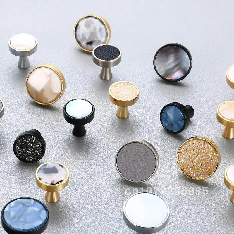 European Door Knobs and Handles for Kitchen Cabinet, Zinc Alloy Furniture Handles, Gold Cupboard Drawer Pulls, Marble Vein