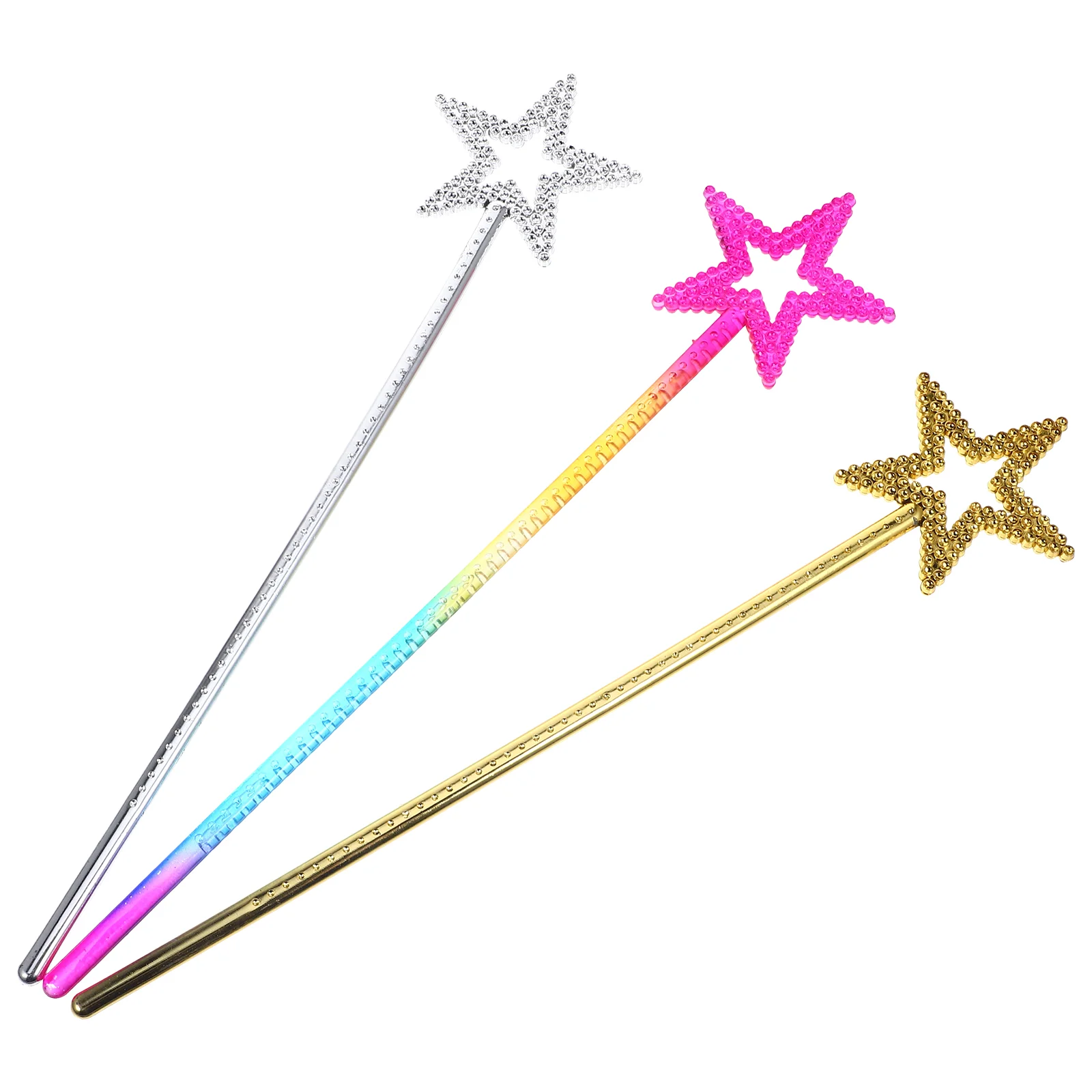 3 Pcs Angel Wand Fairy Wands for Adults Cosplay Props Birthday Party Supplies Bulk Girls Star Sticks Child