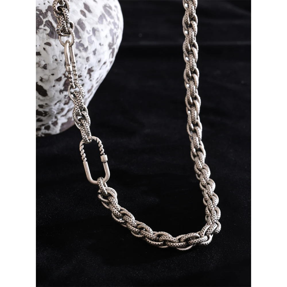 Yhpup 55cm Fashion 2025 Classic Stainless Steel Metal Chain Necklace for Men Fashion Retro Silver Color Waterproof Jewelry Gift