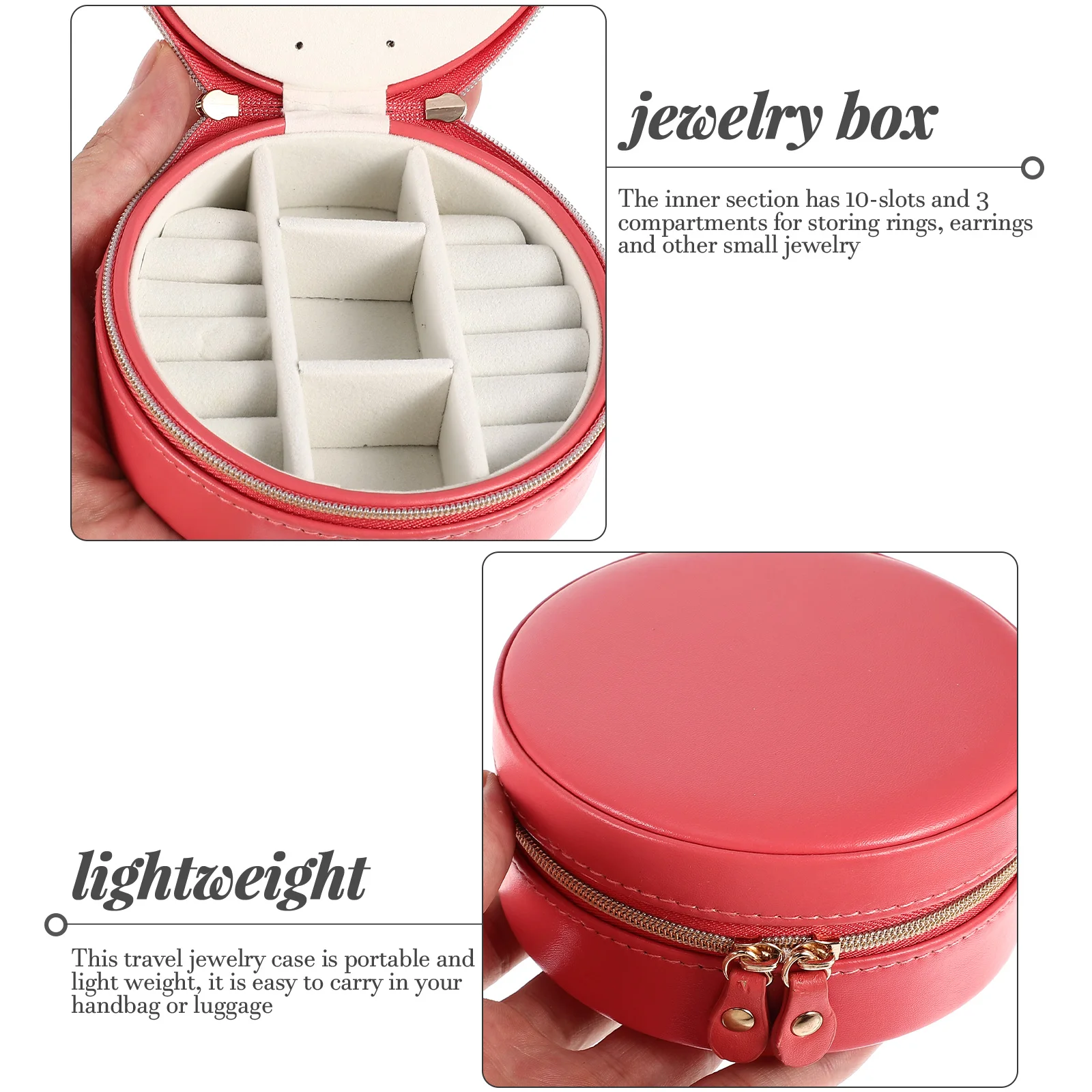 

Jewelry Box with Travel PU Holder Mini Case for Traveling Earrings Container Portable