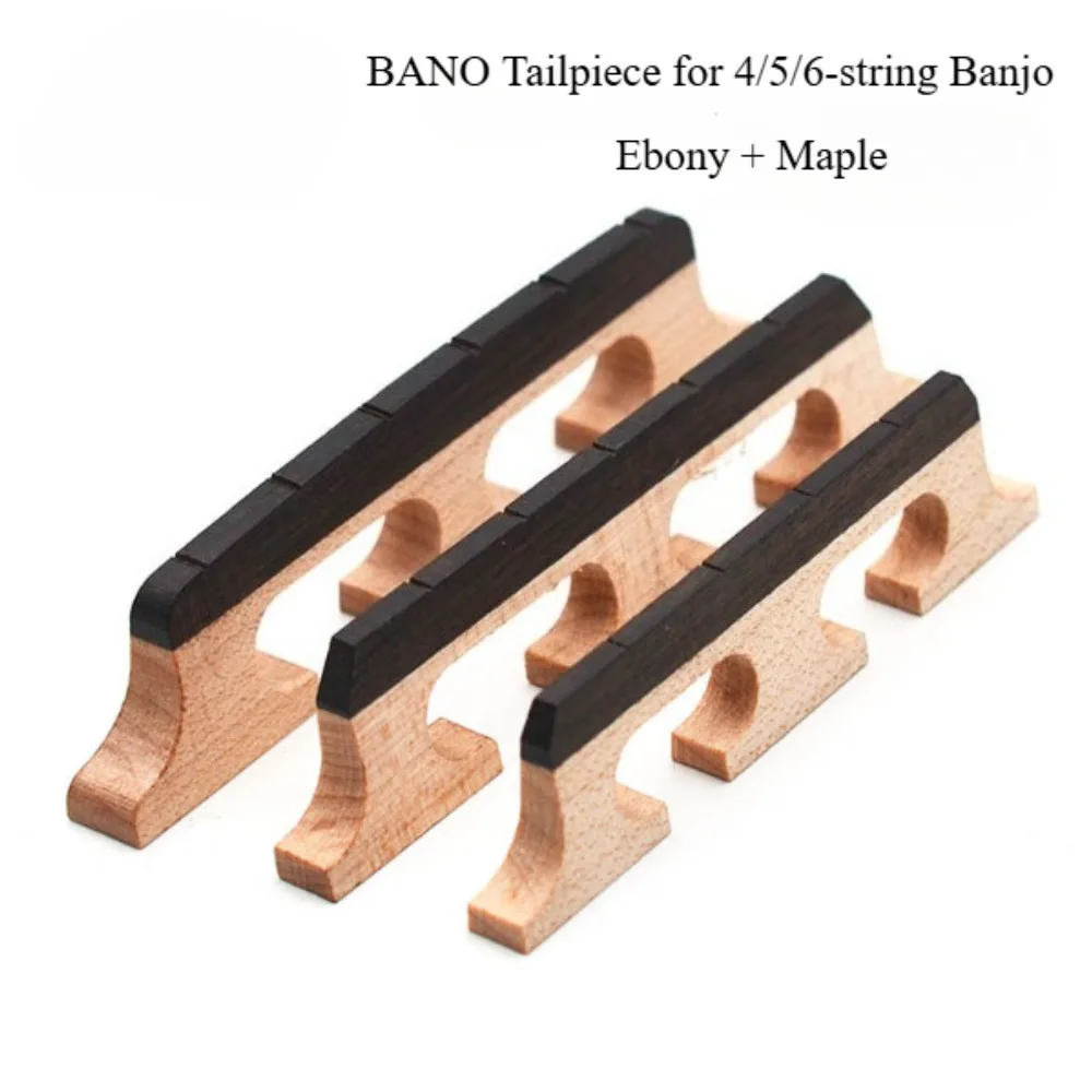 1PC Universal wooden banjo bridge for multiple-string models – standard-sized fittings for 4, 5 and 6-string instruments